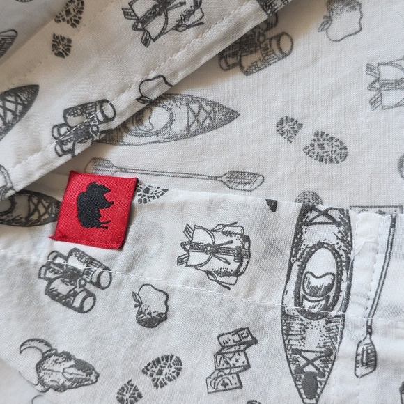 Mountain Khakis White & Gray Relaxed Fit Mens Cotton Shirt. Size Medium - Picture 11 of 12